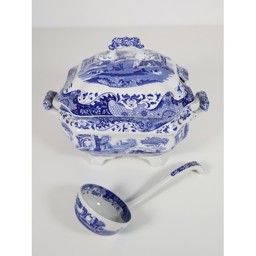 93 - Large Spode Tureen with tray and ladle, Italian Spode Design c1816 Blue & White late 20th century (t... 