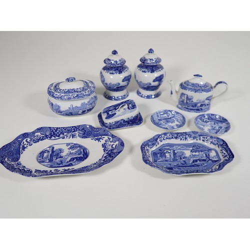 96 - A collection of smaller scale Spode includes pair of ginger jar, cheese dish, tea pot, lidded jar an... 