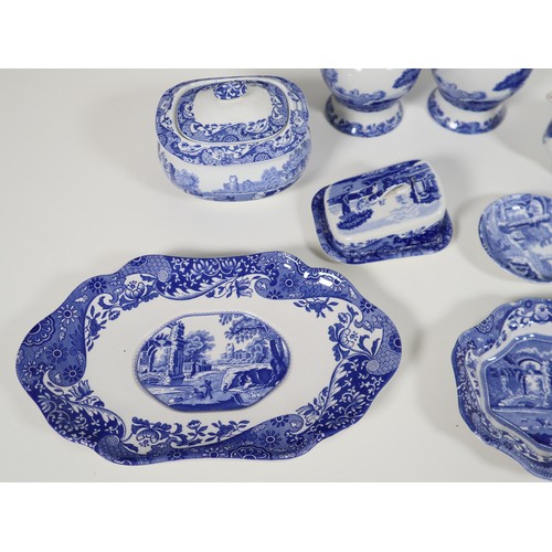 96 - A collection of smaller scale Spode includes pair of ginger jar, cheese dish, tea pot, lidded jar an... 