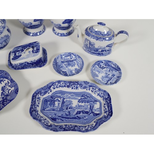 96 - A collection of smaller scale Spode includes pair of ginger jar, cheese dish, tea pot, lidded jar an... 