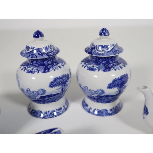 96 - A collection of smaller scale Spode includes pair of ginger jar, cheese dish, tea pot, lidded jar an... 