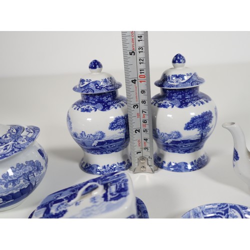 96 - A collection of smaller scale Spode includes pair of ginger jar, cheese dish, tea pot, lidded jar an... 