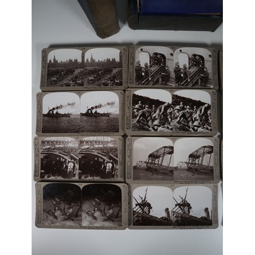 114 - The Great War Official Series by Realistic Travels London numbered stereoscopic photographs c.80-100... 