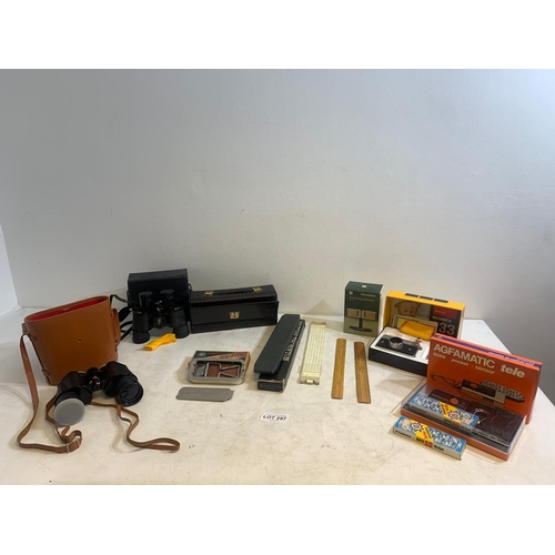 297 - Collection of Vintage collectables including cameras, binoculars, new in box Adfamatic tele 2008 poc... 