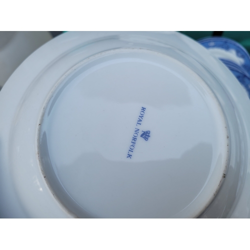 484 - Collection of China and glassware including vases large serving dish tea pots and more