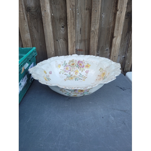 484 - Collection of China and glassware including vases large serving dish tea pots and more