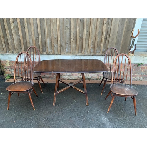 646 - Ercol drop Leaf table and 4 Ercol chairs