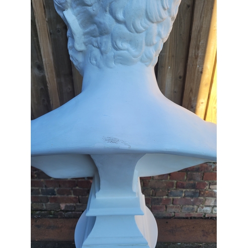 232 - Large ceramic Bust on Romanesque column  of Roman Emperor Hadrian - 150cm