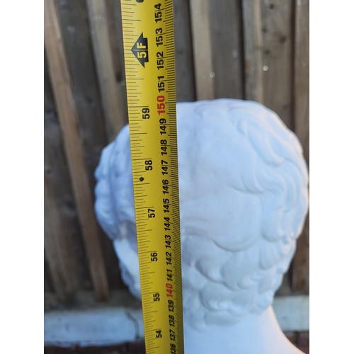 232 - Large ceramic Bust on Romanesque column  of Roman Emperor Hadrian - 150cm