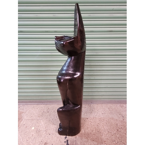 500 - Large solid hardwood Sculpture of Egyptian cat figure - 128cm
