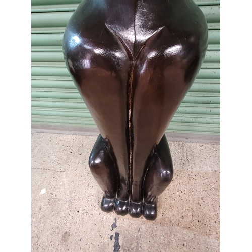 500 - Large solid hardwood Sculpture of Egyptian cat figure - 128cm