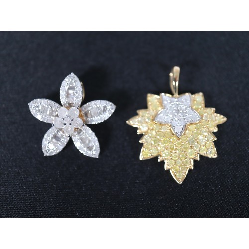 36 - 1.02ct Diamond 9K Gold Tomas Rae Pendant + 'The Golden Maple' 1.05ct Yellow & White Diamond 9K Gold ... 