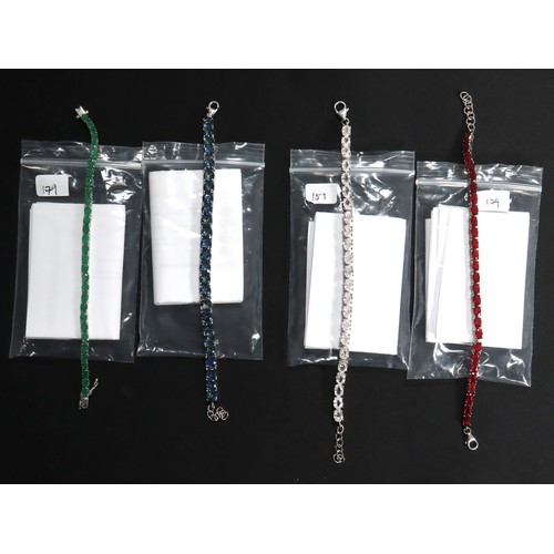 18.90ct Malagasy Ruby Sterling Silver Bracelet, 28.06ct Mystic Topaz Sterling Silver Bracelet, 9.99ct Sakota Emerald Sterling Silver Bracelet + 28.91ct Singida Tanzanian Zircon Sterling Silver Bracelet with COA's