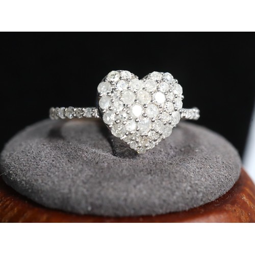 51 - 1.20ct Diamond 9K Gold Tomas Rae Ring Size N-O & 1/2ct Natural Diamond 9K Gold Heart Ring Size L-M w... 