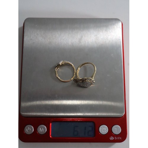 51 - 1.20ct Diamond 9K Gold Tomas Rae Ring Size N-O & 1/2ct Natural Diamond 9K Gold Heart Ring Size L-M w... 