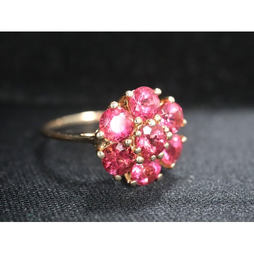 72 - Winza Ruby & White Zircon 9K Gold Ring 1.68ct Size N-O & 1.77ct Cruzeiro Rubellite 9K Gold Ring Size... 