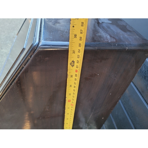 677 - Antique Ladies writing desk and a Jacobean style oak barley twist side table