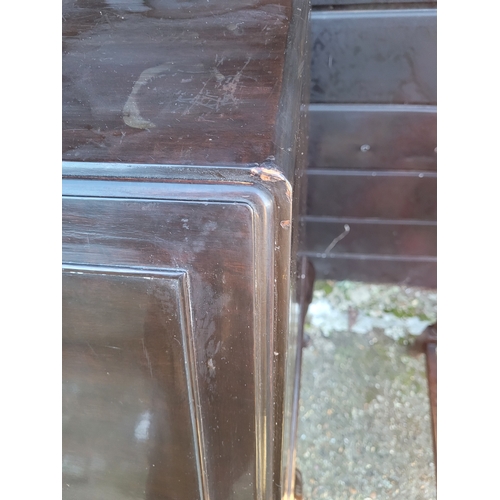 677 - Antique Ladies writing desk and a Jacobean style oak barley twist side table