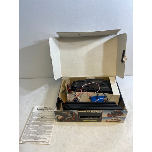 329 - Vintage Scalextric C.580 Mighty Metro racing set and C.248 Hump bridge