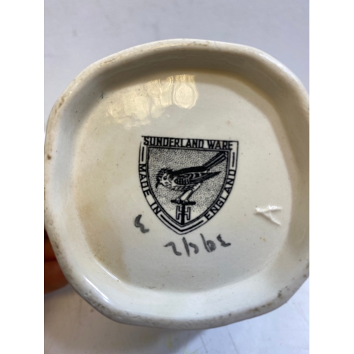 332 - Ornate Oriental style vase, Vintage Sunderland ware milk jug and Two EPNS small goblets