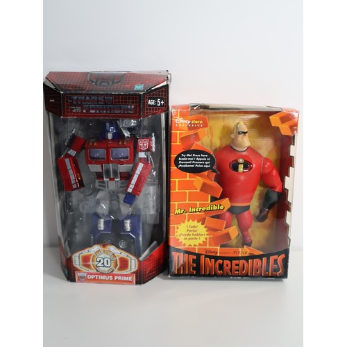 138 - Transformers Optimus Prime 20th Anniversary Action Figure Boxed + The Incredibles Mr Incredible Acti... 