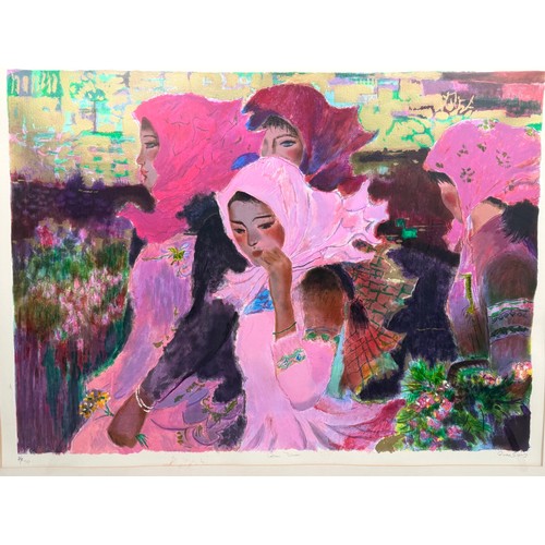 24 - Quan Sun (Chinese b1942 -) Signed Screenprint 'Golden Dreams' Limited edition AP 12/50 signed in pen... 