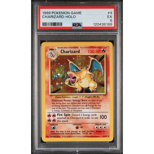 124 - Pokemon Trading Card Game - 1999 Charizard 4/102 Holo PSA 5 - Excellent