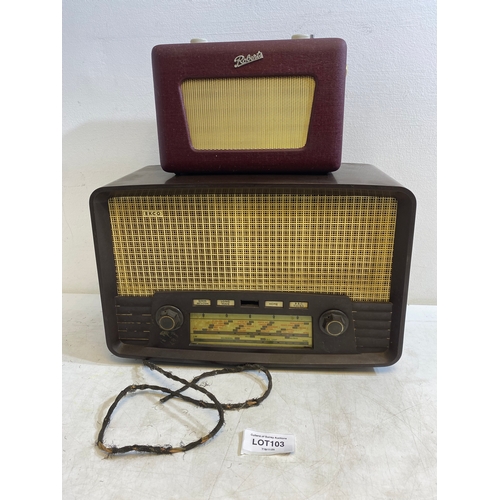 188 - Vintage Roberts Revival 500 Radio and Ekco UI99