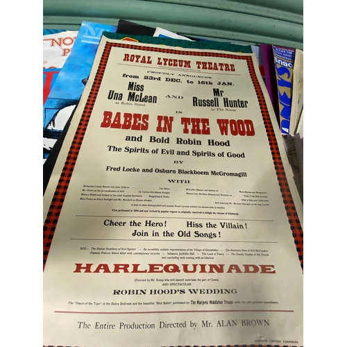 31G - A Large Collection of theatrical posters including Oliver, Babes in the wood, Maps, Sleeping Beauty,... 
