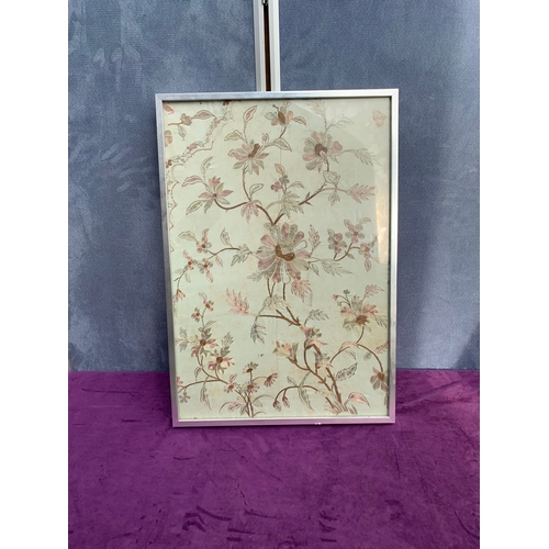 693 - Antique Large framed Floral Embroidery art work