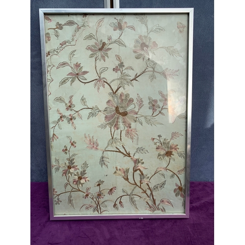 693 - Antique Large framed Floral Embroidery art work