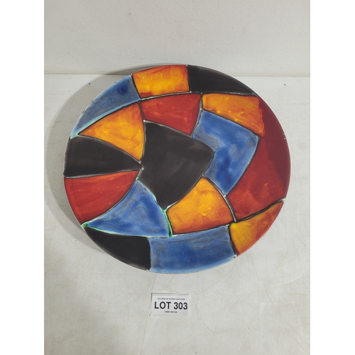 303 - Vintage Poole pottery mosaic charger