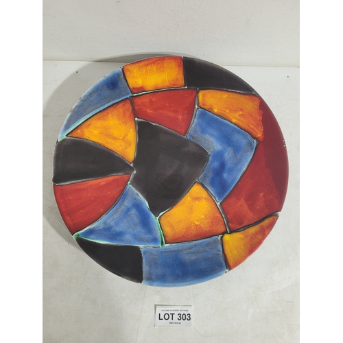 303 - Vintage Poole pottery mosaic charger