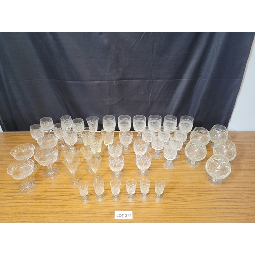 341 - Collection of crystal glasses