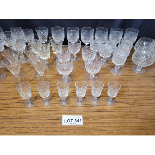 341 - Collection of crystal glasses