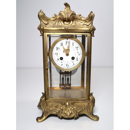 78 - 19th Century French Ornate Brass & Bevelled Cut Glass Mantel Clock
By Japy Frères & Cie
An impressiv... 