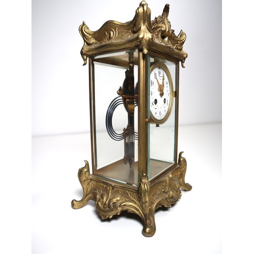 78 - 19th Century French Ornate Brass & Bevelled Cut Glass Mantel Clock
By Japy Frères & Cie
An impressiv... 