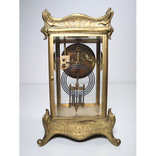 78 - 19th Century French Ornate Brass & Bevelled Cut Glass Mantel Clock
By Japy Frères & Cie
An impressiv... 