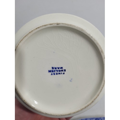 98 - Spode Water Jug, Oil/Vinegar jug, Bowl, Biscuit Jar plus plates Italian Spode Design c1816 Blue & Wh... 