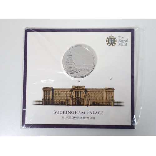 1 - 2015 UK £100 Fine Silver Coin Buckingham Palace 999A 62.86g