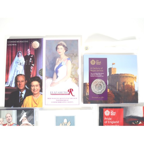 16 - Nine various brilliant uncirculated Cupro-Nickel Commemorative £5 UK Coins