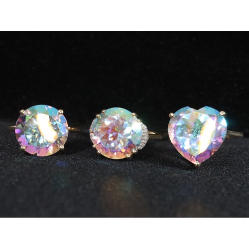 23 - 7.61ct Mercury Mystic Topaz 9K Gold Ring Size N to O, 7.63ct Mercury Mystuc Topaz & Diamond 9K Gold ... 