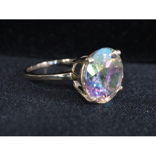 23 - 7.61ct Mercury Mystic Topaz 9K Gold Ring Size N to O, 7.63ct Mercury Mystuc Topaz & Diamond 9K Gold ... 