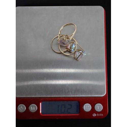 23 - 7.61ct Mercury Mystic Topaz 9K Gold Ring Size N to O, 7.63ct Mercury Mystuc Topaz & Diamond 9K Gold ... 