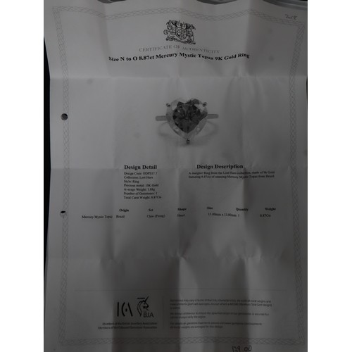 23 - 7.61ct Mercury Mystic Topaz 9K Gold Ring Size N to O, 7.63ct Mercury Mystuc Topaz & Diamond 9K Gold ... 