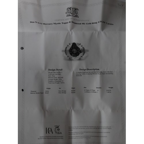 23 - 7.61ct Mercury Mystic Topaz 9K Gold Ring Size N to O, 7.63ct Mercury Mystuc Topaz & Diamond 9K Gold ... 