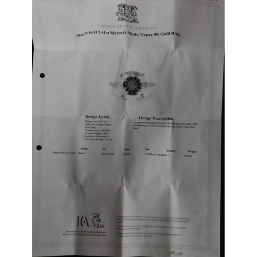 23 - 7.61ct Mercury Mystic Topaz 9K Gold Ring Size N to O, 7.63ct Mercury Mystuc Topaz & Diamond 9K Gold ... 