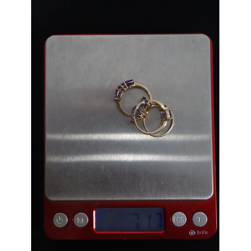 24 - AA Tanzanite & Diamond 9K Gold Ring 1.28cts Size N to O, AA Tanzanite & White Zircon 9K Gold Ring 2.... 