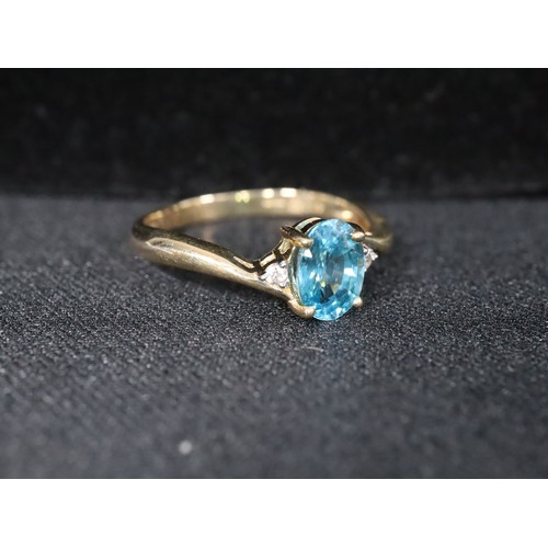 28 - 2.62ct Ratanakiri Blue & White Zircon 9K Gold Ring Size N to O, 1.49ct Ratanakiri Blue & White Zirco... 