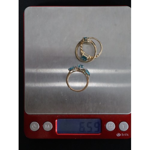 28 - 2.62ct Ratanakiri Blue & White Zircon 9K Gold Ring Size N to O, 1.49ct Ratanakiri Blue & White Zirco... 